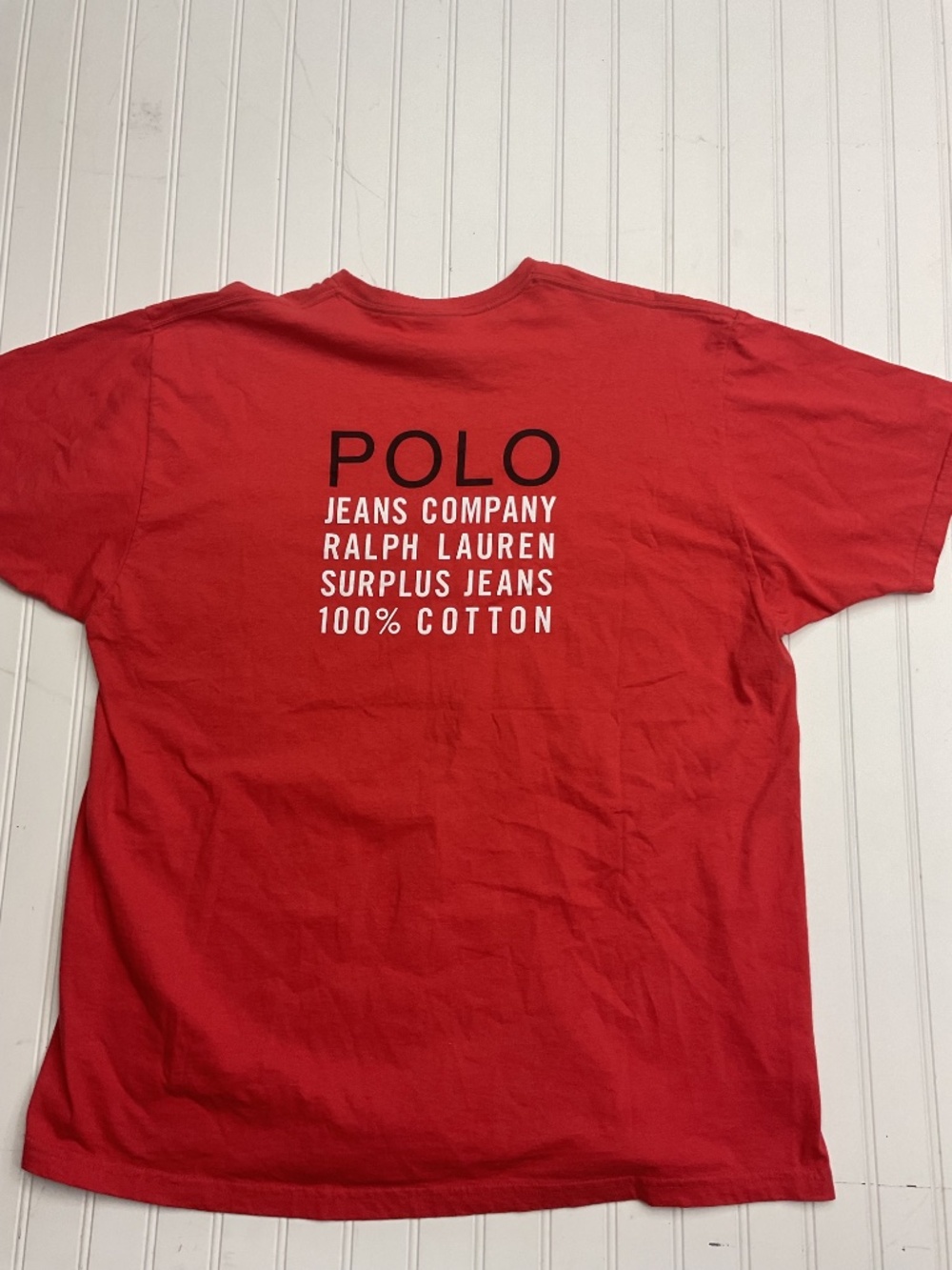 Vtg 90s Polo Jeans Co Ralph Lauren Surplus T-Shirt Red XL - Picture 6 of 7